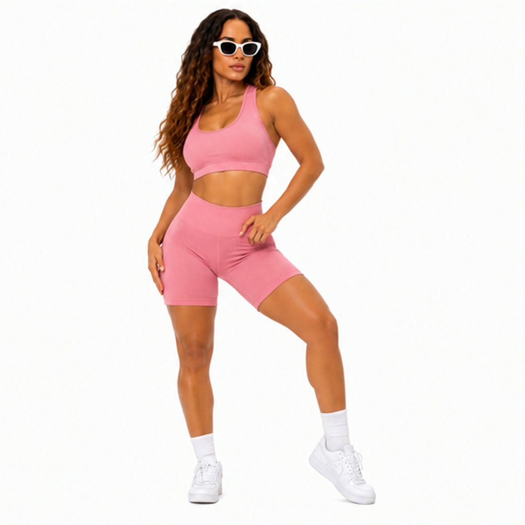 Conjunto con textura a rayas Rosa - Image 3