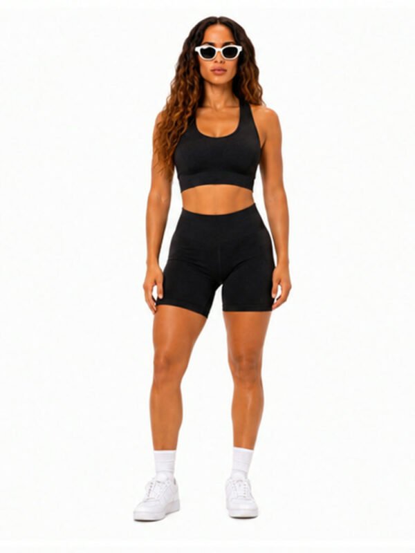 Conjunto push up Negro bloque con texturas