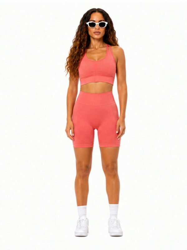 Conjunto push up Naranja bloques con cuadros