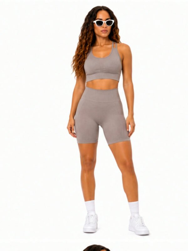 Conjunto push up Marrón bloques con cuadros