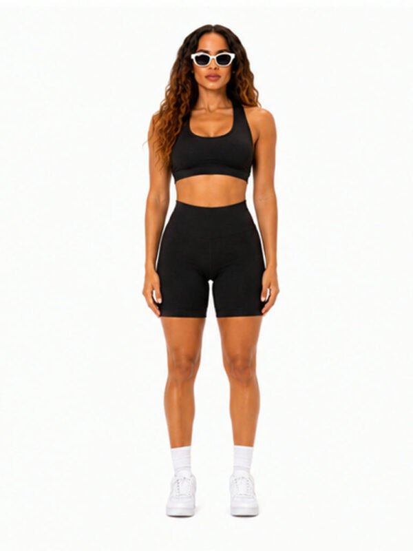 Short deportivo seamless premium compresión push up Negro