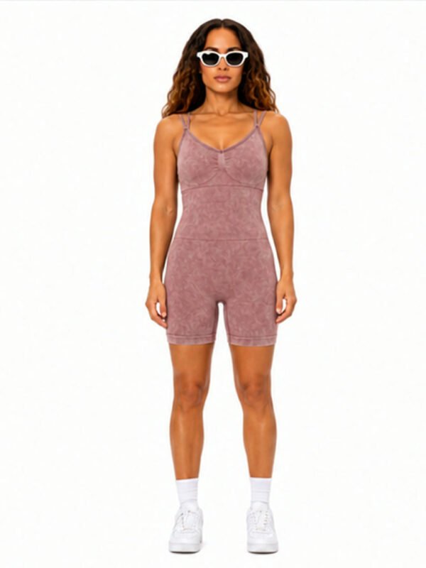 Enterizo seamless moldeador push up gym no transparente Rosa