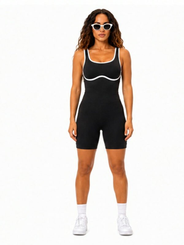 Enterizo seamless premium con borde anatómico moldeador Negro