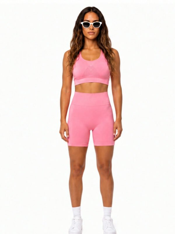 Conjunto deportivo seamless push up Rosa